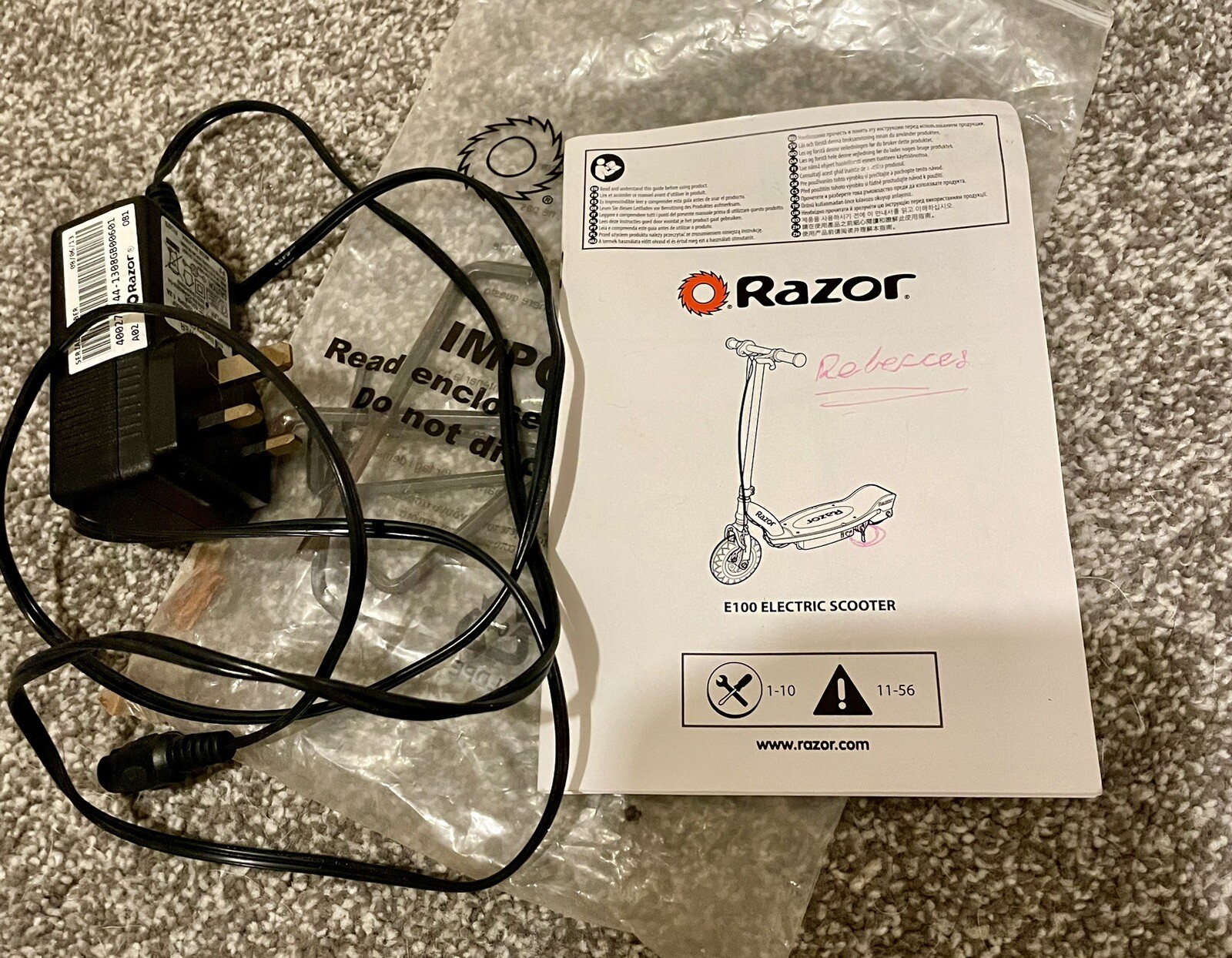 Razor e300s electric scooter, needs new battery eBay