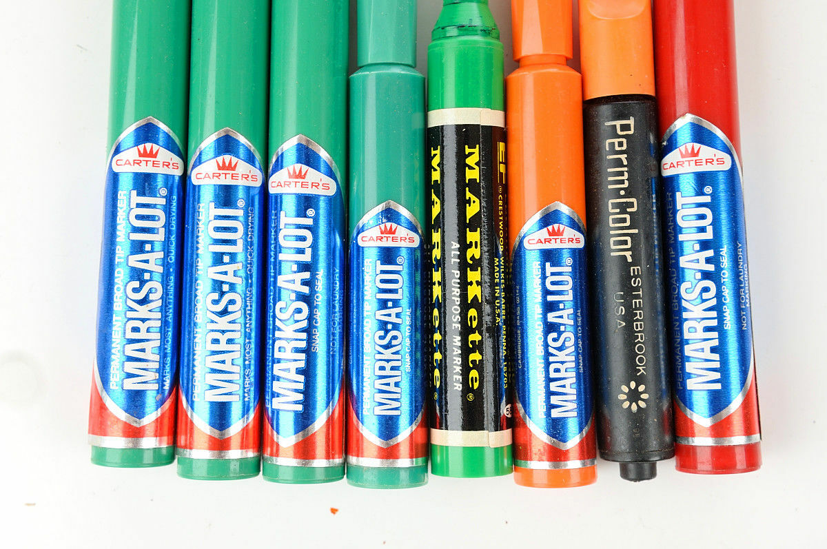 Lot 8 Vintage Eberhard Faber MARKette MARKERS Vintage Marks a lot perm-color 