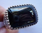 Ring Sterling BARSE Onyx Size Between 6 and 6 1/4" Vintage — photo 1