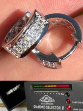 Moissanite Real 925 Silver Hoops Small Huggie Hoop Earrings 12mm Mens Ladies