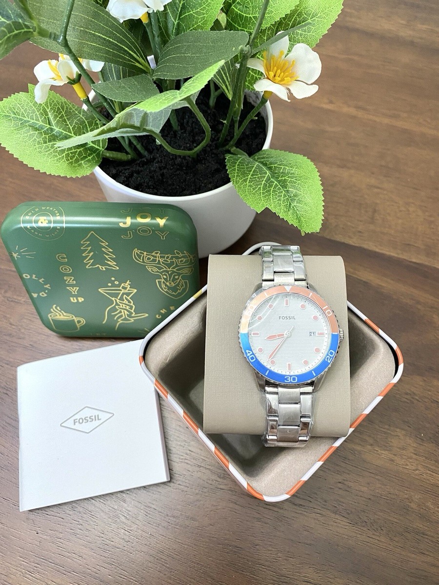 Fossil Dayle Three-Hand Date Stainless Steel Watch FOSSIL DAYLE SILVER BLUE WOMEN main image 2