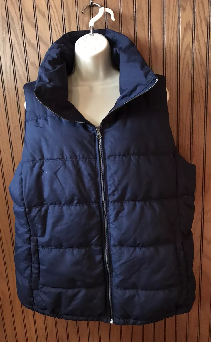 Old Navy Mens Puffer Vest Sleeveless Jacket Zipper Warm Navy Blue Size XL