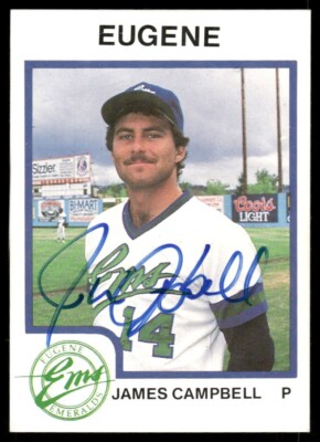 1987 Eugene Emeralds JIM CAMPBELL Signed Card autograph auto ROYALS