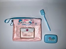 LITTLE TWIN STARS Sanrio Vinyl Pouch Soap Box Tooth Brush Vintage Retro 1976