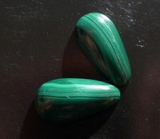 O&co Paire cabochons malachite naturelle lithothérapie cadeau noël 17.25cts