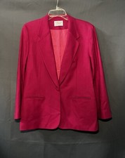 VTG Pendleton Pink Blazer Jacket Women Size L (12) 100% Virgin Wool Made In USA