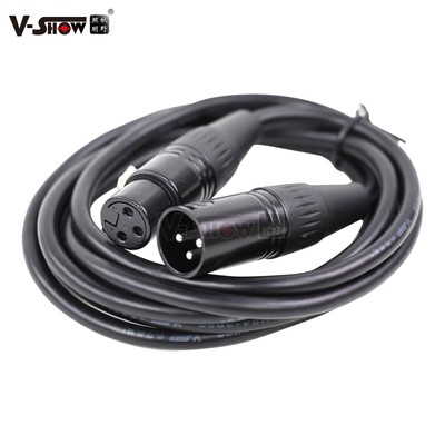 V-Show 2*DMX2 Cable Gold-Plated 3 Pin Signal XLR Male to Female Wire Stage Light