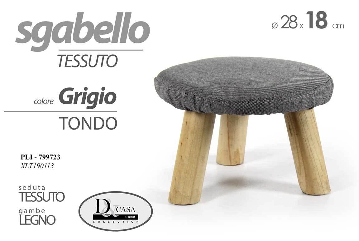Pouf Poggiapiedi In Tessuto Effetto Lino Imbottito 40x30x24 Cm Grigio Homcom | Maisons Du Monde - Foto 6