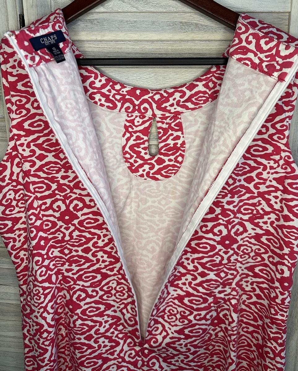 CHAPS Women's Pink & White Cotton Dress, Size 16, Zip Closure | eBay