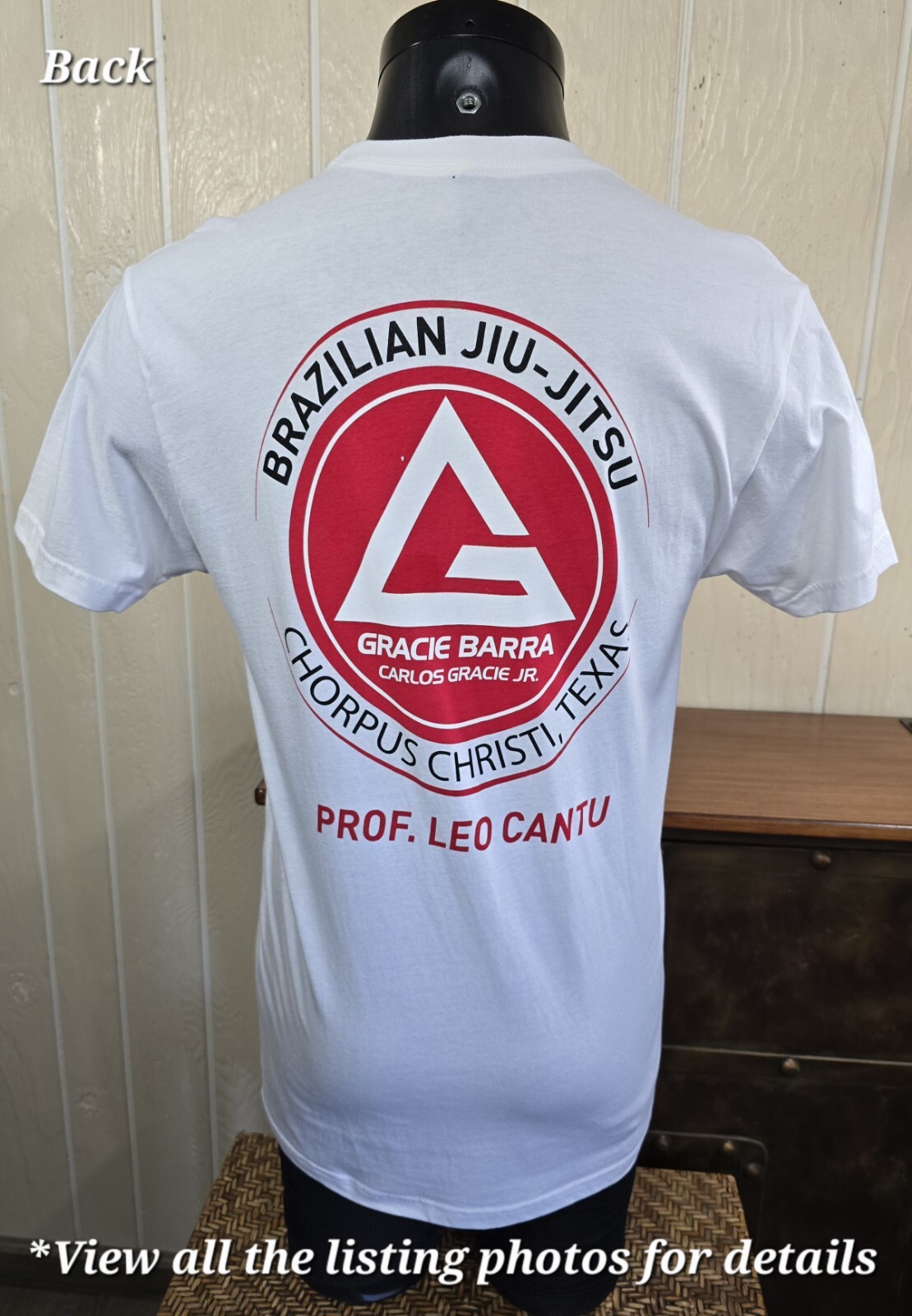 Gracie Barra Sz M Jiu Jitsu Carlos Gracie Jr White Tee Corpus Christie TX