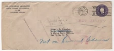 1945 May 21st. "Not Aboard" Cover. Brooklyn to SS Samual Adams.