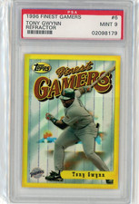 1996 Topps Finest Gold Refractor Card 6 Theme 20 Tony Gwynn PSA 9