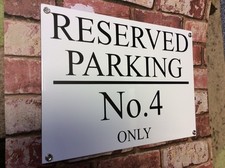 PERSONALISED CUSTOM METAL PRIVATE NO PARKING SIGN WEATHERPROOF - 4 x Sizes