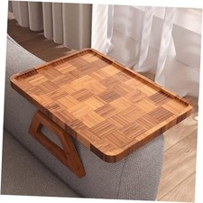 Couch Arm Tray,Spliced Bamboo Folding Sofa Tray,Sofa Armrest Trays Clip-On
