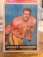 1961 Topps #139 Johnny Robinson Texans (Chiefs) RC HOF LSU  Very Good