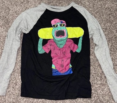 Gap Boys Long Sleeve  Shred  Tee Shirt With Lizard Character