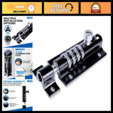 4-Digit Combination Sliding Bolt Lock for Gates, Sheds, Doors, Fences Barns