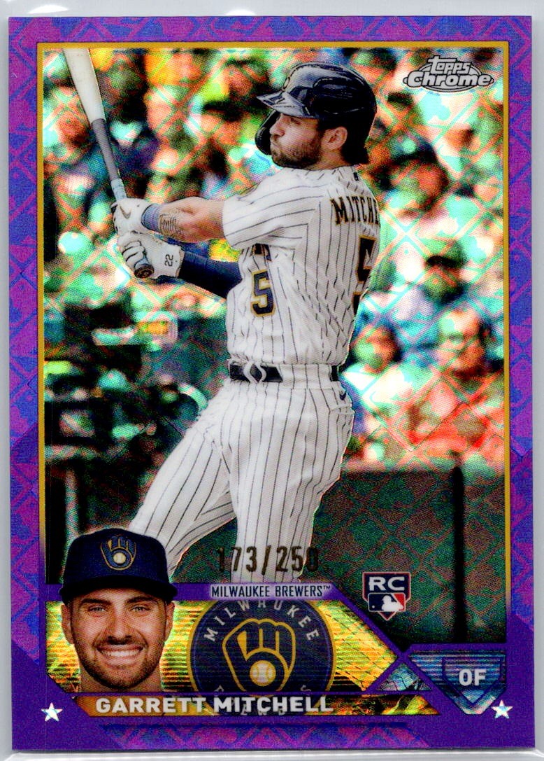 2023 Topps Chrome Logofractor Purple Refractor #110 Garrett Mitchell #/250 RC