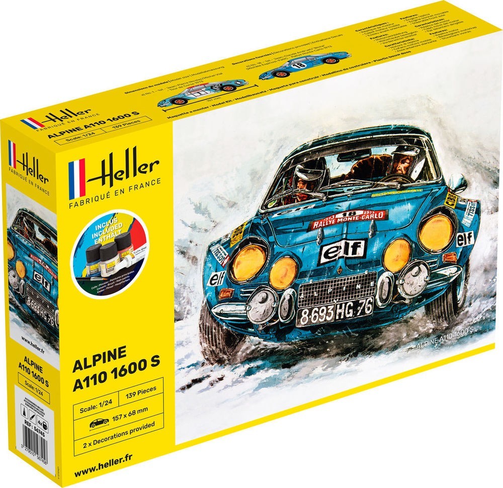 Alpine A110 1600 S Heller maquette 1/24 de prestige aux détails historiques moulés