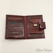 LNWOT Vintage Bosca Burgundy Polished Leather Travel Passport Document Wallet NR