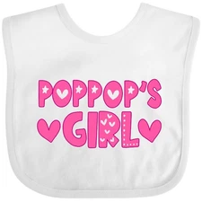 Inktastic Pop Pop's Girl Gift Baby Bib Girls Grandpa Grandfather Granddaughter
