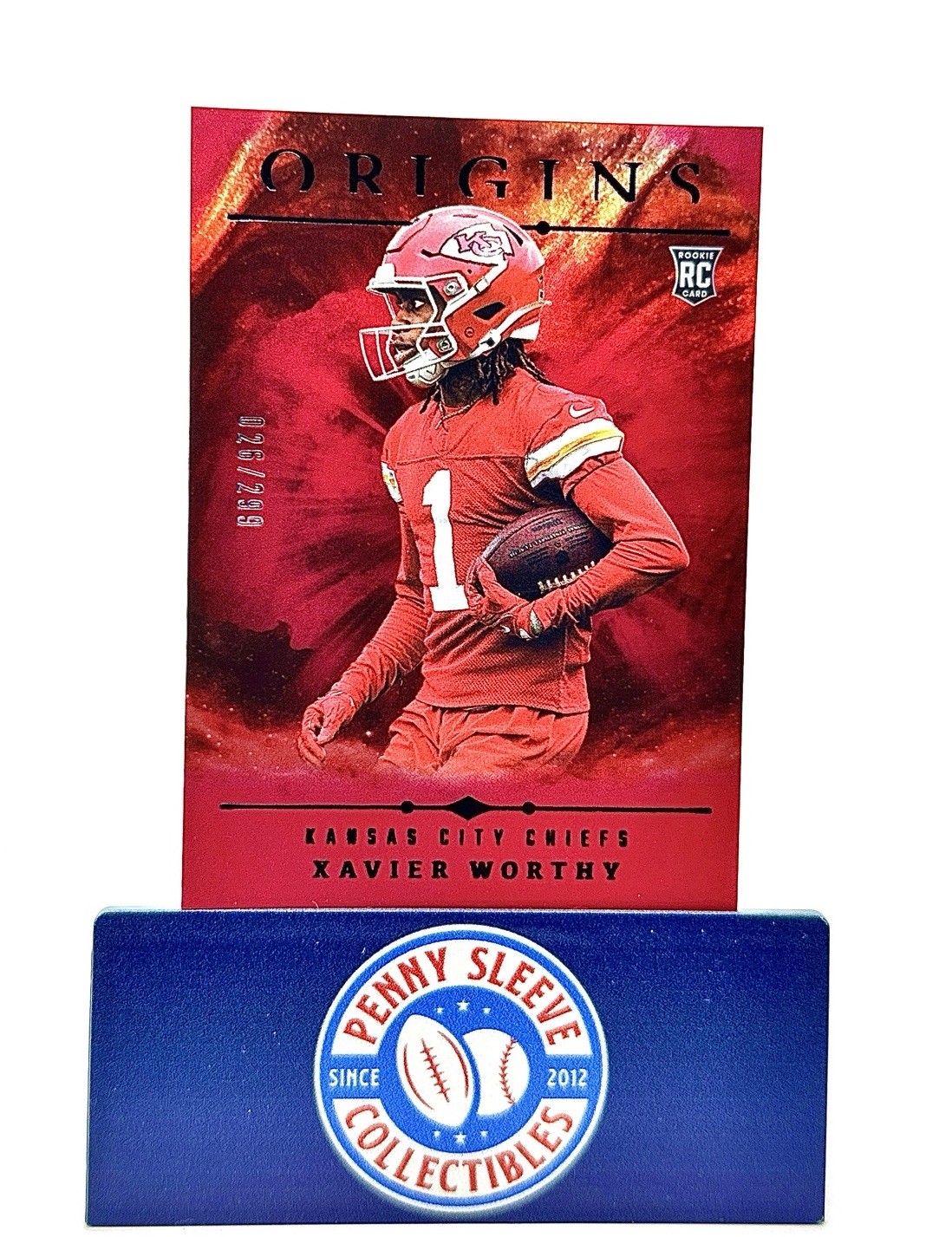 2024 Panini Origins Xavier Worthy #150 RC Holo Red /299 KC CHIEFS Color Match🔥