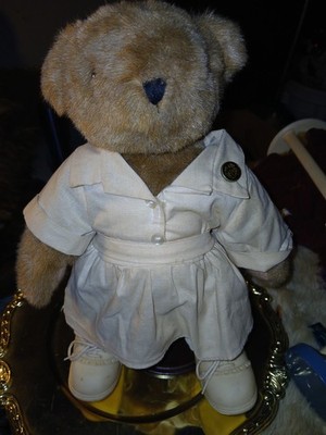 Vintage Tender Heart Treasures NURSE NELLIE RED CROSS Nursing Cap Bear 