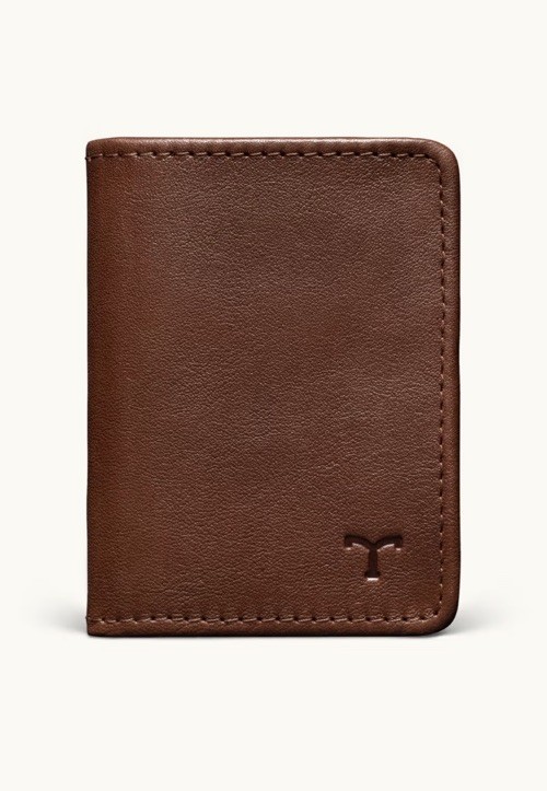 Tecovas Brown Genuine Calfskin Cowhide Bifold Card Case Wallet Leather