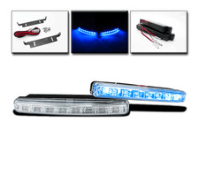 BLUE 8-LED BULB 6"DRL DAYTIME RUNNING FRONT BUMPER FOG LIGHT LAMP GMC FORD DODGE