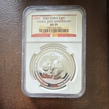 China 2009 Silver Panda 10 Yuan 1 oz .999 NGC MS69 Business Strike 3323269-025