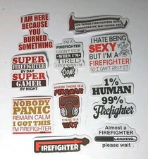 Firefighter Stickers Decals  Lot Of 10 Some Are Adult Themed FREE SHIPPING