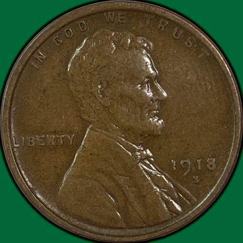 1918-S Lincoln Wheat Cent Very Fine VF Coin #33188
