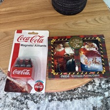 Vintage 1996 Coca-Cola Coke Magnet Sealed And Limited Ed. Playing Cards Sealed