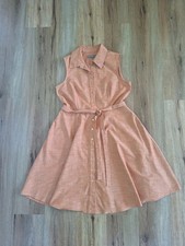Sharagano Sleeveless Shirt Dress Fit And Flar...