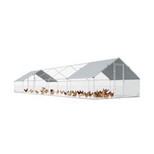 PawHut Large Chicken Coop Metal Chicken Run with Waterproof and Anti-UV Cover...