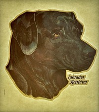 Original Vintage Labrador Retriever Black Dog Iron On Transfer