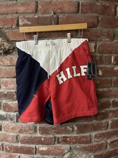 Vintage 90s Tommy Hilfiger Swim Trunks Shorts M DS NWT Spell Out Mesh Liner