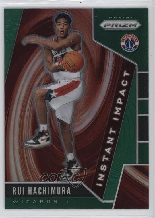 2019-20 Panini Prizm Instant Impact Green Prizm Rui Hachimura #8 fg5