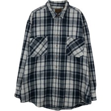 Used 1990'S St. John's Bay long-sleeved heavy flannel check shirt men's size...