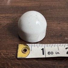 Vtg Unused NOS White Ceramic Toilet Bolt Cover Cap 7/8" Opening Bathroom