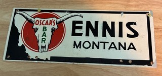 Oscar's Bar Ennis Montana Sign