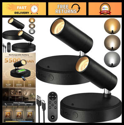 EZVALO Spotlights Indoor with Remote, 5500mAh Rechargeable Picture Lights