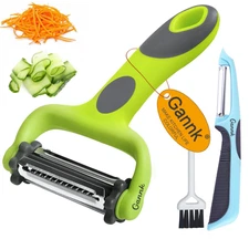 GANNK 3-in-1 Vegetable & Fruit Peeler – I/Y Blade with Julienne Function