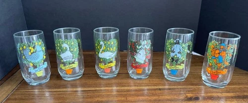 Anchor Hocking 12 Days Christmas Glass Tumbler Vintage Barware Choose Day