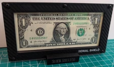 Currency Frame Holder for Dollar Bills Black Carbon Fiber Mylar Display