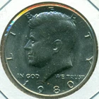 1980-P CLAD KENNEDY HALF DOLLAR, CHOICE BU, GREAT PRICE!