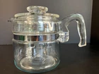 Vintage PYREX 7754 Glass 2-4 Cup Flameware Coffee Percolator Pot Complete Clean