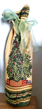 Christmas Tree Tapestry Wine Bottle Gift Bag