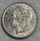 1900 P Morgan Silver Dollar. Estimated  Almost Uncirculated 58. Die Cracks A0452