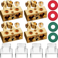 Battery Terminal Connectors, 0/2/4/6/8/10 AWG Battery Terminals, Heavy Duty C...